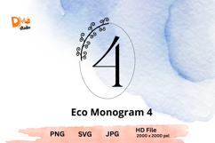 Eco Monogram Minimal Nature- Inspired Letter Set PNG SVG JPG Product Image 1
