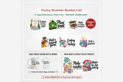 Funny Summer Bucket List Clipart | 17 PNG Files | Summer Product Image 4
