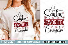 Santas Favorite Counselor SVG, Christmas SVG, Holiday SVG Product Image 1