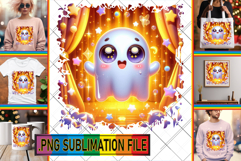Fun Tote Bag Gift Ideas PNG, 3D Cute Ghost Product Image 1