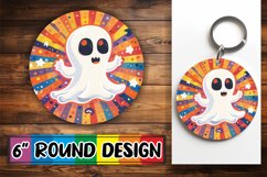 Colorful Ghost Round Design Halloween PNG Product Image 1