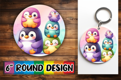 Whimsical Circle Keychain PNG, Cute Animals Product Image 1