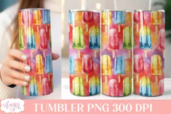 Ice popsicle tumbler wrap, Summer tumbler sublimation PNG Product Image 1