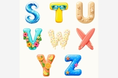 Summer Alphabet Clipart Bundle | 26 PNG Letters | Tropical Product Image 5