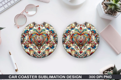 Car Coaster Sublimation| Valentine Coaster PNG Product Image 1