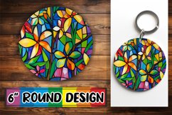 Vibrant Tree Stained Glass Pattern PNG Round Design Product Image 1