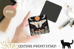 Cartoon Moth Magnet Print, Celestial Moon Magnet Template Product Image 1