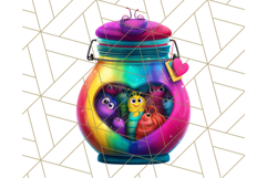 Funky Safari Animals PNG Clipart With Rainbow Hair, Cute Png Product Image 3