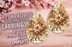 Playful Teardrop Earrings Template for Printing , Autumn Flo Product Image 1