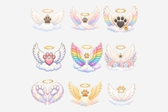 Dog Angel Wings Clipart Set PNG | Rainbow Bridge Pet Product Image 6