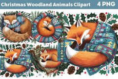 Christmas Woodland Animals Clipart Bundle PNG Product Image 3