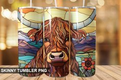 Stained Glass Highland Cow PNG Tumbler Design Product Image 1