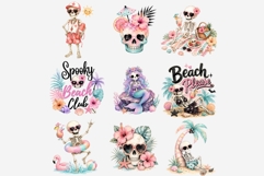 Tropical Goth Clipart Bundle | 20 PNG Files, Spooky Beach Product Image 4