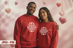 Valentine Couple Sweatshirt PSD JPEG Mockup Product Image 1