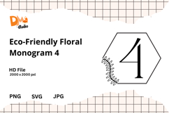 Eco-Friendly Floral Monogram Product Image 1