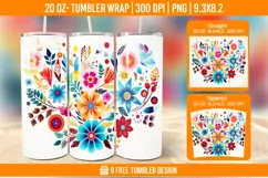 Cute Flower Seemless Tumbler Wrap Designs, Sublimation Wrap Product Image 1