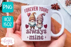 Valentine's day mug wrap PNG, Valentines gnome sublimation Product Image 1