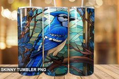 Stained Glass Blue Jay PNG Tumbler Design Product Image 1
