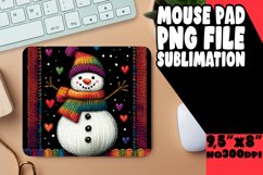 Bright Desk Pad Sublimation Design, Snowman Product Image 1