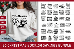 30 Christmas Bookish Quotes SVG Bundle Product Image 1
