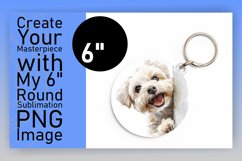 Playful Dog Charm Circle Sublimation Mug Wrap Keychain PNG Product Image 1