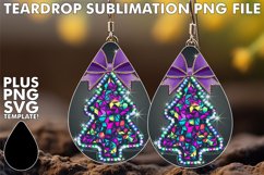 ENCHANTED Teardrop Earrings Art, Neon Xmas Product Image 1