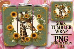 Joyful Hearts 20oz tumbler wrap, Giraffe Product Image 1