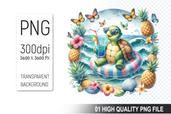 Summer Animals Clipart PNG Bundle, Tropical Summer Animals Product Image 8
