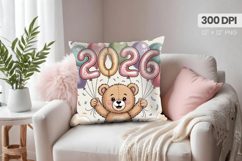 Happy New Year PNG Pillow, Festive New Year's Eve 2026 PNG Product Image 1
