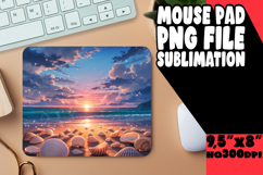 Colorful Raccoon &amp; Bloom Mouse Pad Sublimation PNG Product Image 1