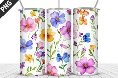 Flowers Tumbler Wrap | Sublimation Design | Tumble PNG Product Image 4