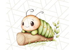 Cute Caterpillar Clipart PNG, Spring Bug Illustrations Product Image 3