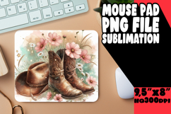 CHEERFUL MOUSE PAD SUBLIMATION PNG, Western Product Image 1
