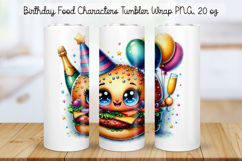 Birthday Food Character Tumbler Wrap PNG 20 oz Product Image 1