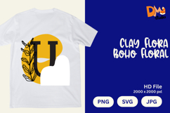 Clay Flora Boho Floral Monogram Product Image 1