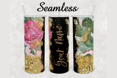 Pink Roses Gold Marble 20 oz sublimation design tumbler Product Image 1