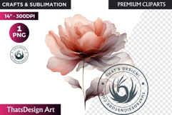 Rose Gold Pink flowers Clipart, Abstract Flowers Wedding PNG Product Image 1
