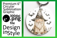 Autumnal Gnome Keychain Round Design Whimsical Elegance PNG Product Image 1