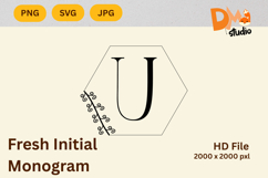 Fresh Initial Monogram - Modern Botanical Letters Product Image 1