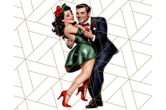 Vintage Glamorous Christmas Party Clipart PNG, Holiday Png Product Image 3