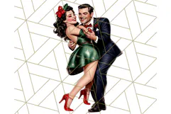 Vintage Glamorous Christmas Party Clipart PNG, Holiday Png Product Image 3