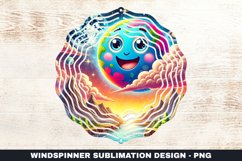Colorful Planet Wind Spinner Sublimation Design Product Image 1