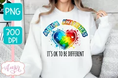 Autism Awareness PNG sublimation, It's ok to be different Product Image 2