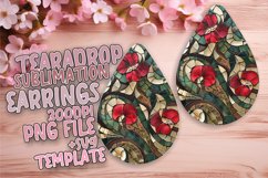 Sparkly Flower Teardrop Earring Sublimation Art Product Image 1