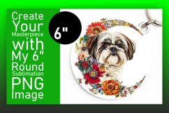 Fashionable Round Dog Sublimation Keychain Product Image 1
