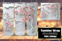 20oz Tumbler 3D Flower Hole Design - Sublimation Wrap Product Image 1