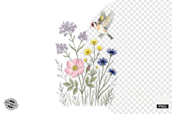 Summer Wildflowers &amp; Bird &amp; Insect Clipart - Houseplant PNG Product Image 1