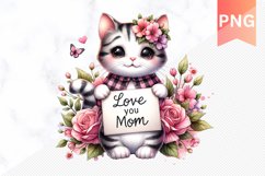 Love you mom Sublimation - Mother&#039;s Day Clipart PNG Product Image 1