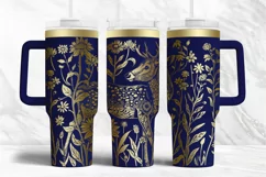40oz Tumbler laser svg Deer family wrap | Engraved wrap Product Image 1