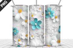 3D Flowers Tumbler Wrap | Sublimation Design | Tumble PNG Product Image 3